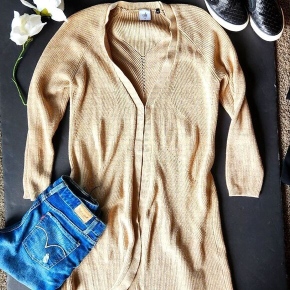 Cabi Light Brown Oversized Cardigan Sweater - Picture 1 of 11